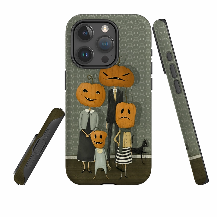 iPhone Tough Case - Pumpkin Family By Maja Lindberg Sleek Profile Simple Texture