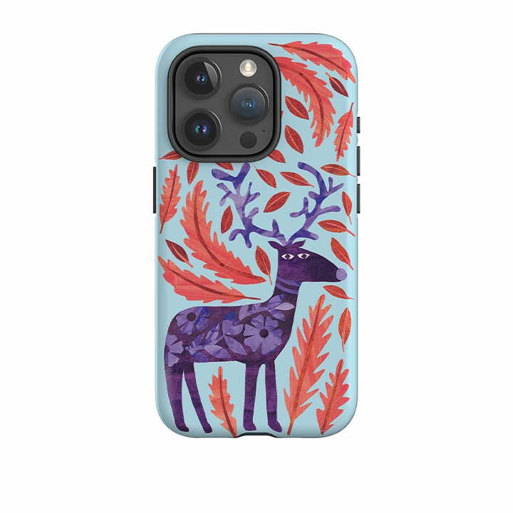iPhone Tough Case - Purple Reindeer By Tracey English Durable structure Luxury Detail