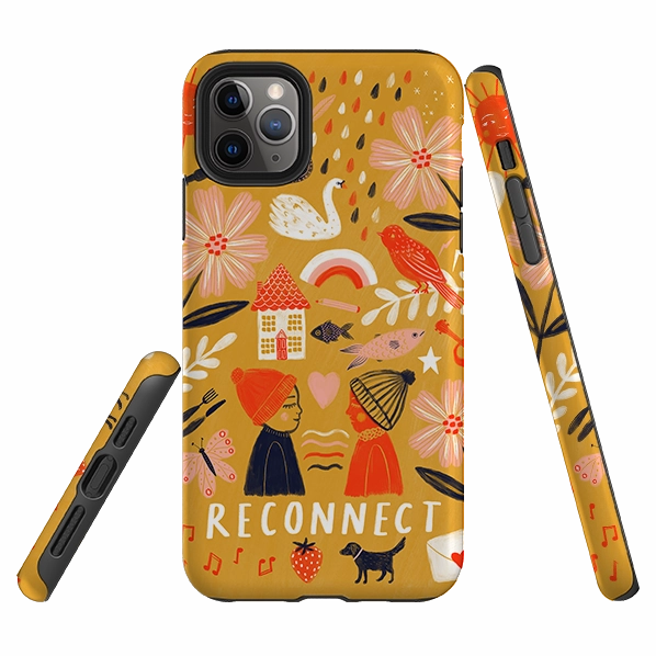 Simple Look iPhone Tough Case - Reconnect Yellow By Lee Foster Wilson