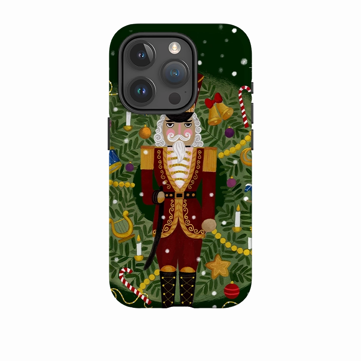Flexible Grip Texture iPhone Tough Case - Red Nutcracker By Bex Parkin