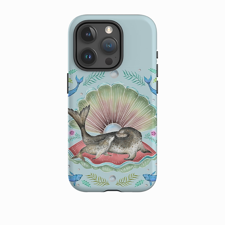 Matte Texture Design iPhone Tough Case - Seals In Shell By Catherine Rowe