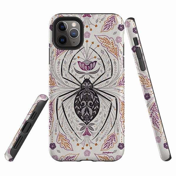 Cushioned Edge Smooth Pattern Design iPhone Tough Case - Spider By Jenny Zemanek