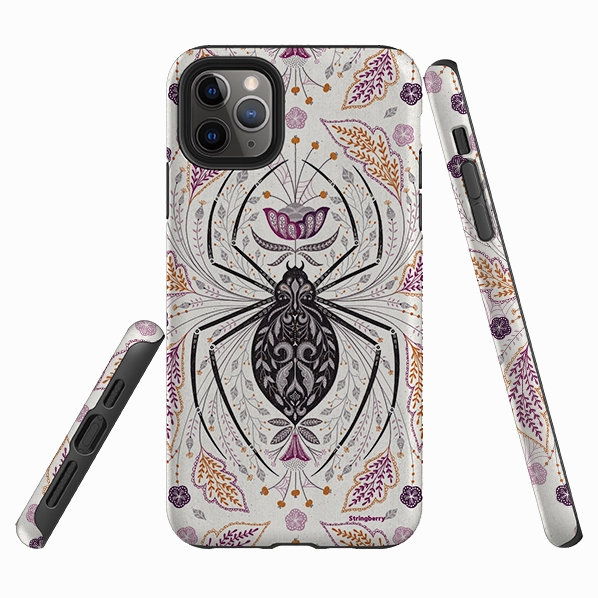 Minimal Texture Layer Elegant Build iPhone Tough Case - Spider By Jenny Zemanek