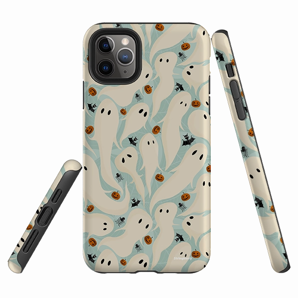 Durable Texture Classic Grip iPhone Tough Case - Spooky Pattern By Maja Lindberg