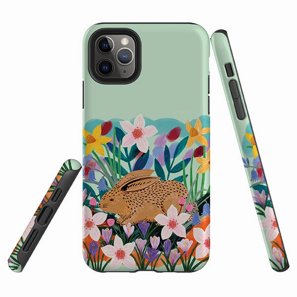 iPhone Tough Case - Spring Bunny By Lee Foster Wilson Soft Finish Texture