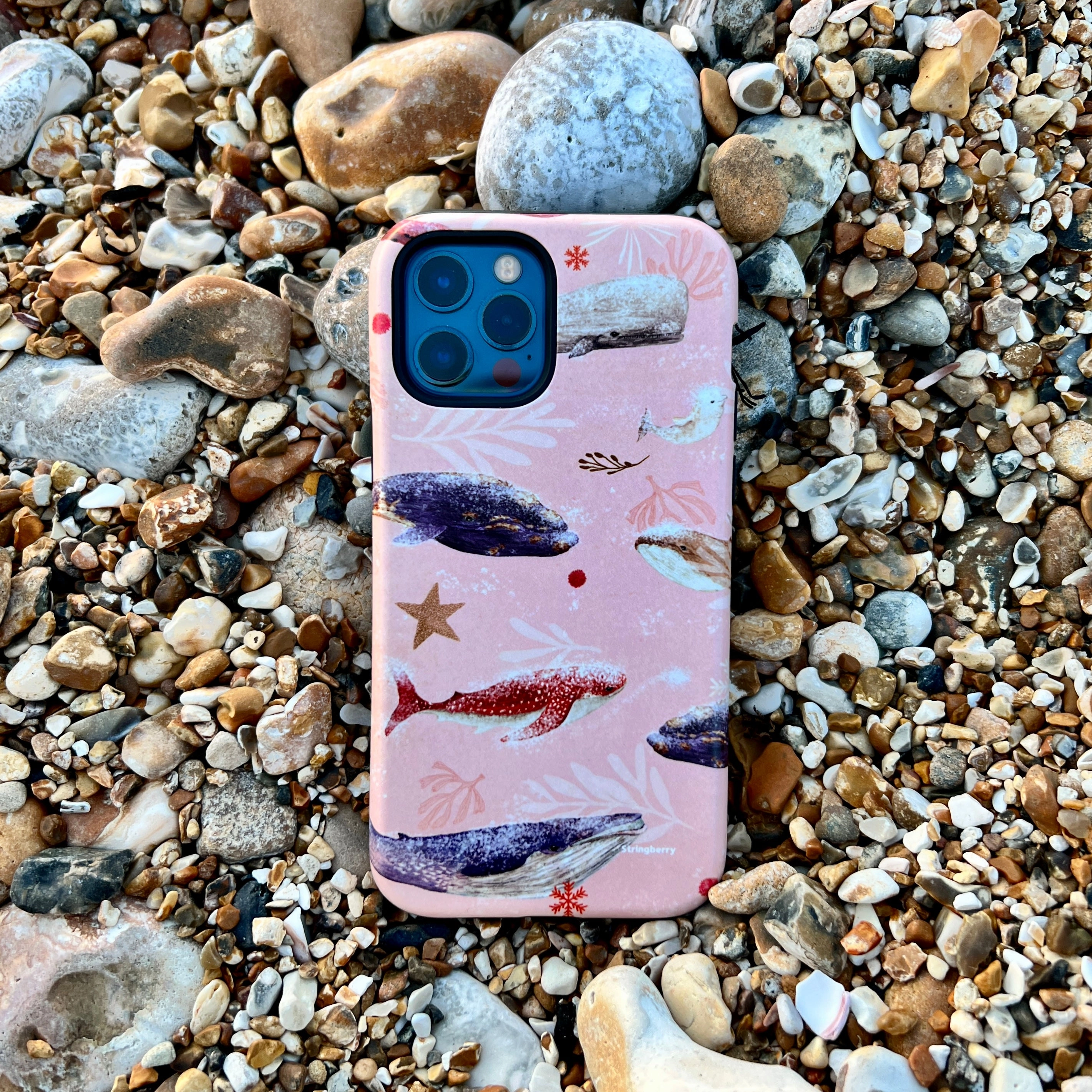 iPhone Tough Case - Sugar Plum Whales By Katherine Quinn Compact Feel