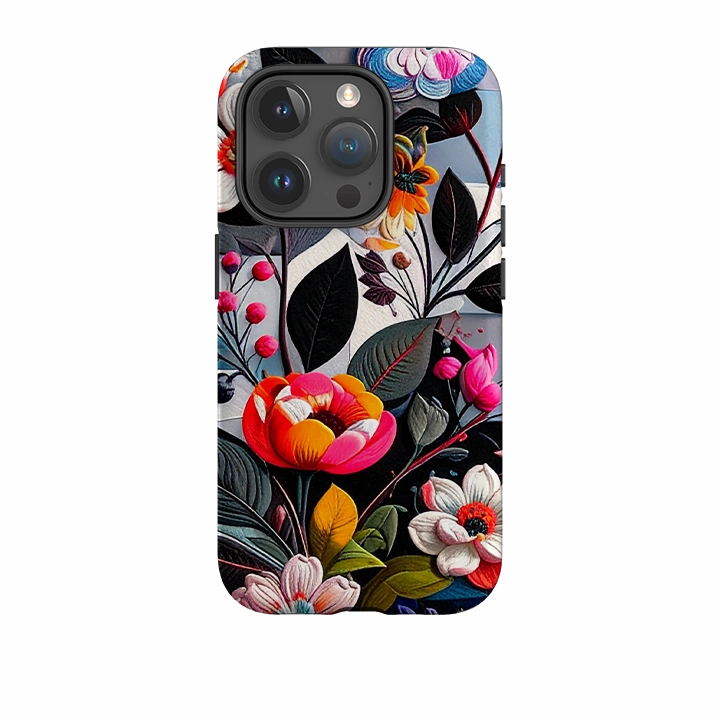 iPhone Tough Case - Summer Florals Flexible Texture High Quality