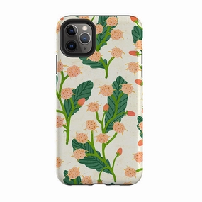 Soft Finish Portable Grip iPhone Tough Case - Summer Seeds Cream By Katherine Quinn