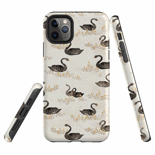 iPhone Tough Case - Swans Cream By Katherine Quinn Minimal Finish Anti Slip