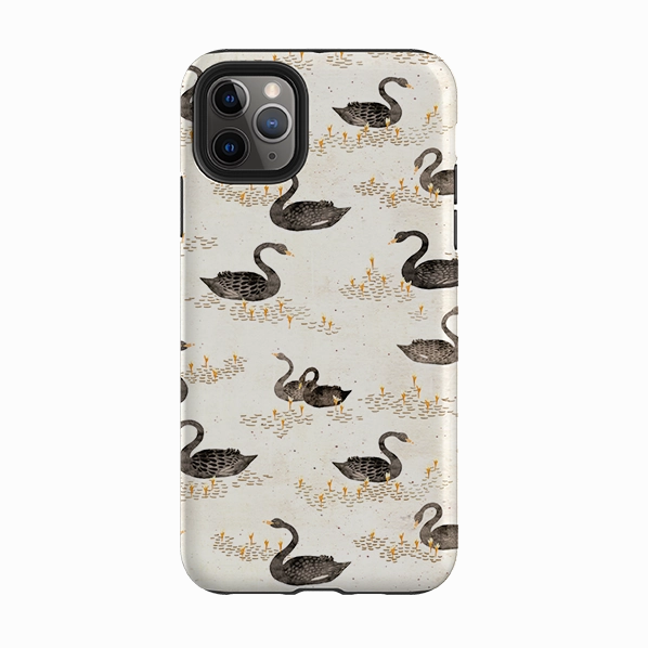 iPhone Tough Case - Swans Cream By Katherine Quinn Comfort Shield Polished Detail Edge