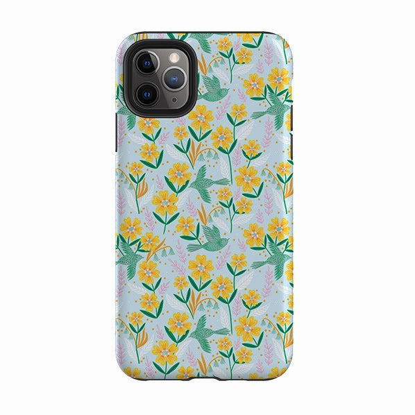 Protective Touch iPhone Tough Case - Sweet Birds Blue By Lee Foster Wilson