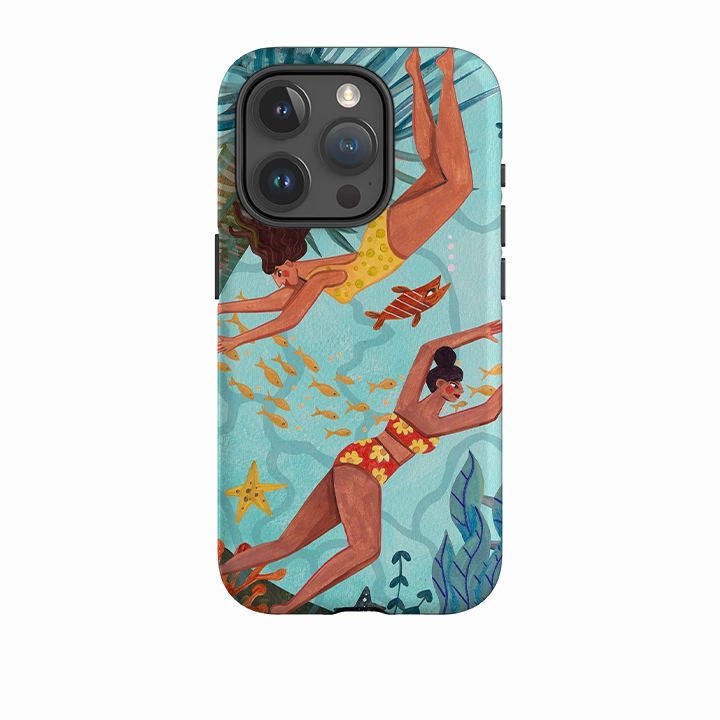 iPhone Tough Case - Swimming By Caroline Bonne Muller Modern Finish