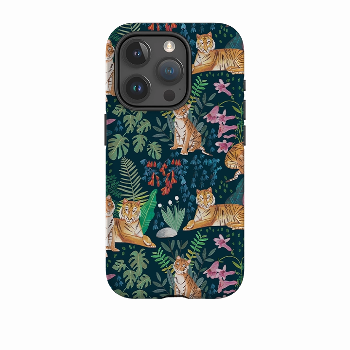 iPhone Tough Case - Tiger Pattern II By Caroline Bonne Muller Luxury Detail Matte Feel Texture
