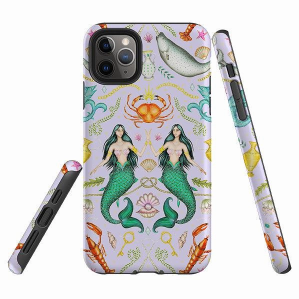 iPhone Tough Case - Tritons Treasure Lilac By Catherine Rowe Sleek Form Modern Accessory