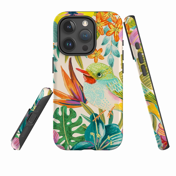 Durable Frame iPhone Tough Case - Tropical Bird II By Caroline Bonne Muller