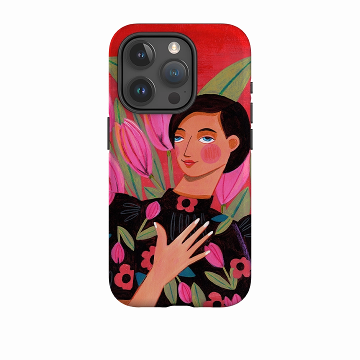 Hybrid Pattern Design Personal Style iPhone Tough Case - Tulip Woman By Caroline Bonne Muller