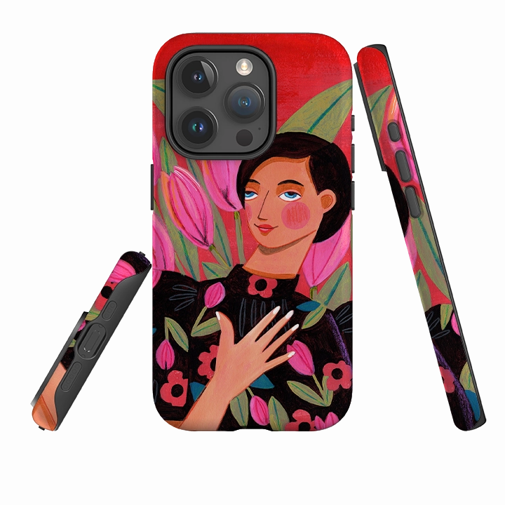 Minimal Cover iPhone Tough Case - Tulip Woman By Caroline Bonne Muller