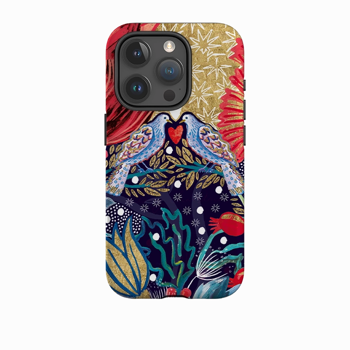 Clear Protection iPhone Tough Case - Turtle Doves By Emma Frances Grant