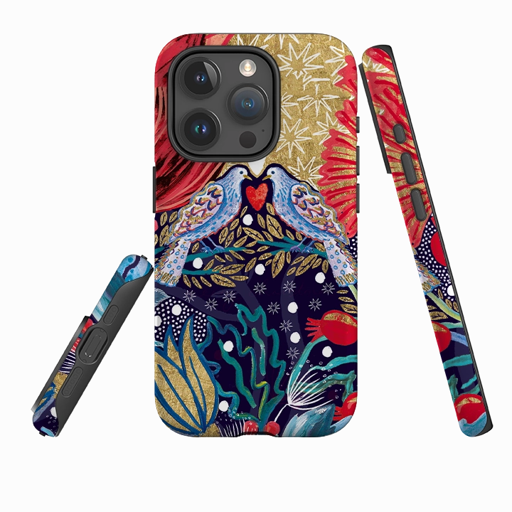 iPhone Tough Case - Turtle Doves By Emma Frances Grant Strong Shell Flexible Feel