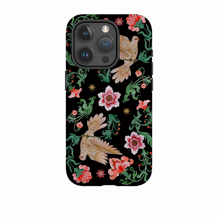 Smooth Pattern Modern Function iPhone Tough  Case - Two Turtle Doves By Maria Matos