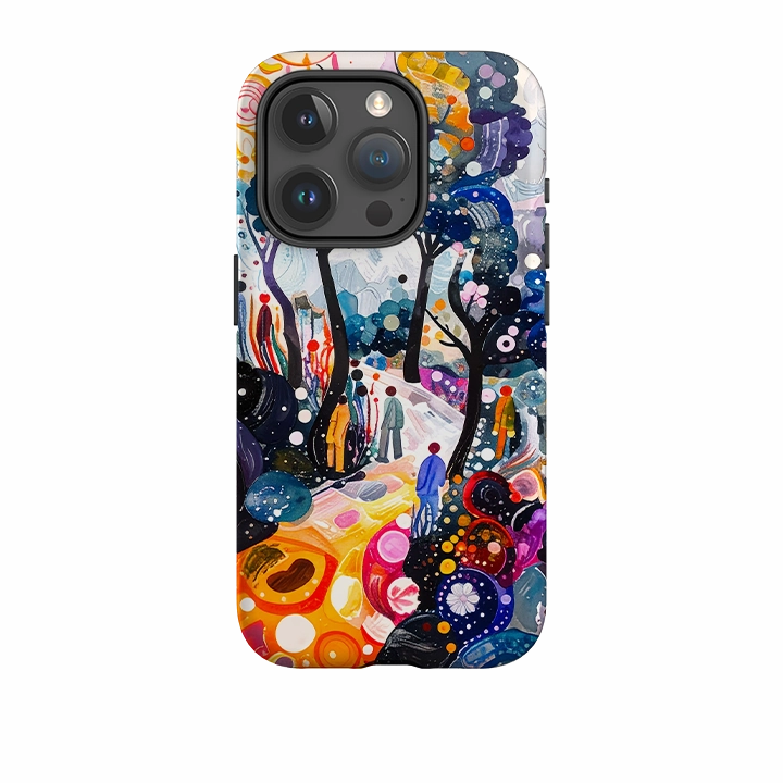 iPhone Tough Case - Walking In The Park Shockproof Edge Modern Build
