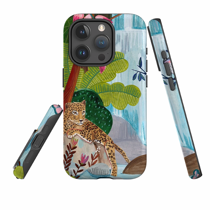 iPhone Tough Case - Waterfall Leopard By Caroline Bonne Muller Sleek Edge