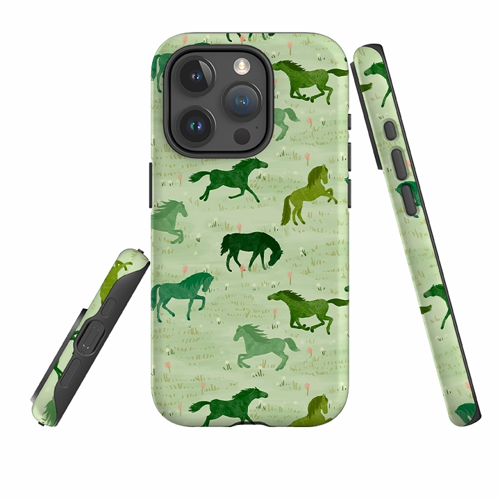 iPhone Tough Case - Wild Horses Meadow By Katherine Quinn premium design Fashion Choice