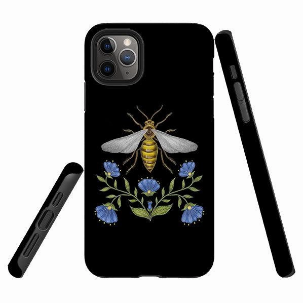 Handcrafted Design Compact Grip iPhone Tough Case - Wings Of Freedom Black By Catherine Rowe