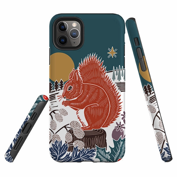 Luxury Surface iPhone Tough Case - Winter Squirrel By Kate Heiss