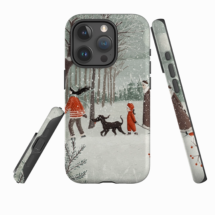Modern Build Texture Subtle Touch iPhone Tough Case - Winter Walk By Maja Lindberg