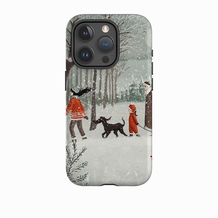 iPhone Tough Case - Winter Walk By Maja Lindberg Elegant Surface Texture