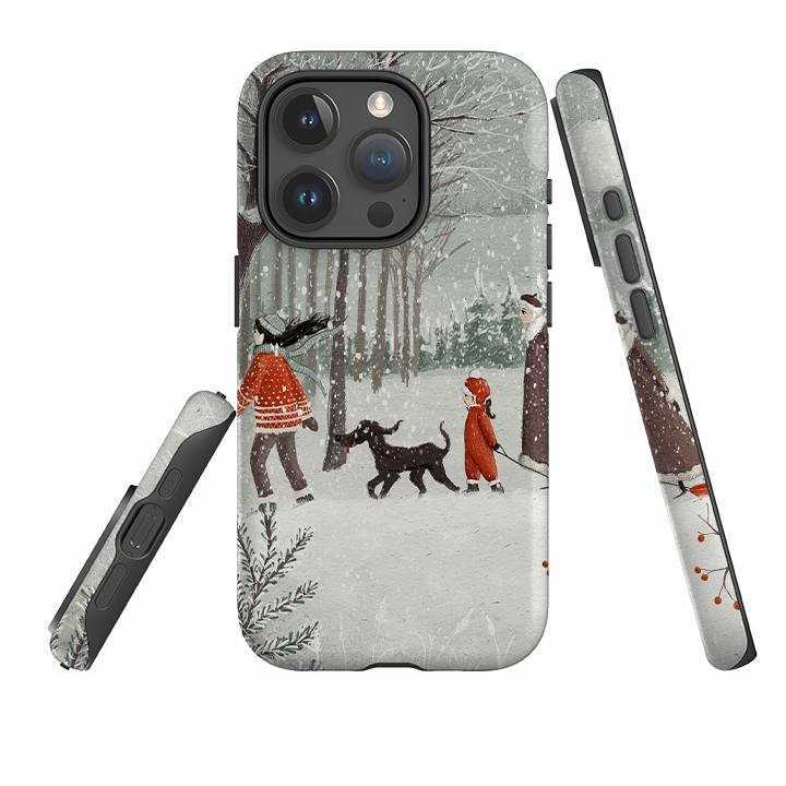 Luxury Feel Polished Detail Edge iPhone Tough Case - Winter Walk By Maja Lindberg