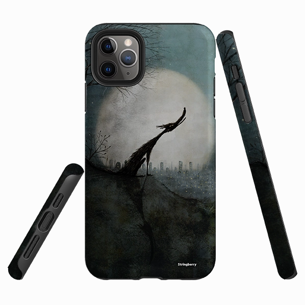 iPhone Tough Case - Wolf Moon By Maja Lindberg Futuristic style