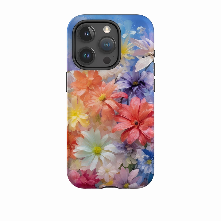 iPhone Tough Case -Esher Floral III Hybrid Texture Design Matte Touch