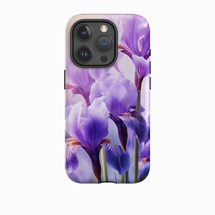 Office Accessory Metal Texture iPhone Tough Case -Mauve Floral II