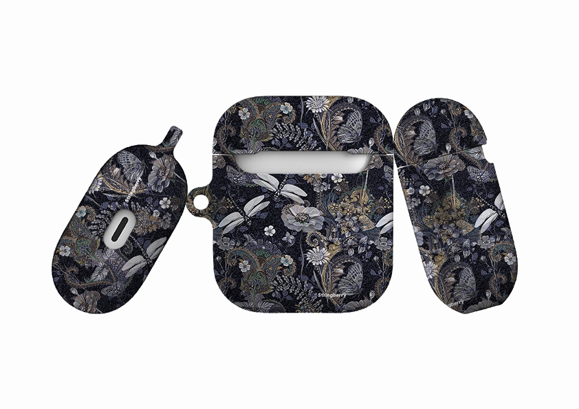 durable travel airpods shell Belsay Pattern Airpod Case ( Gen 1 & 2 )