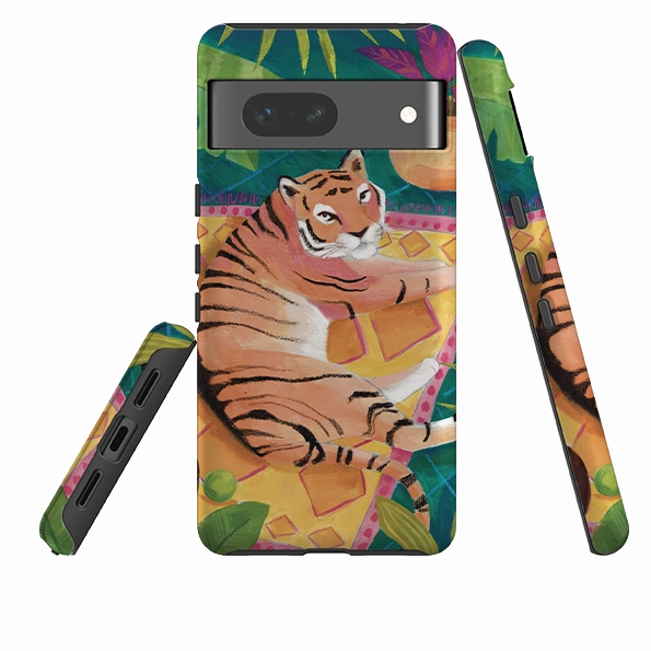 Google Tough Case -  Tiger In Palms By Bex Parkin Stylish Look