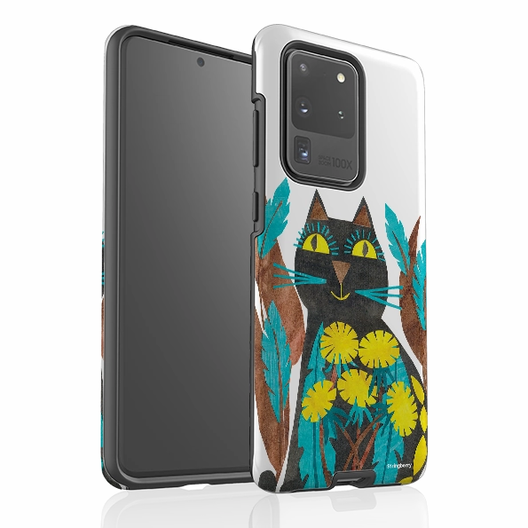 Luxury Pattern Samsung Tough Case - Folk Cat By Tracey English