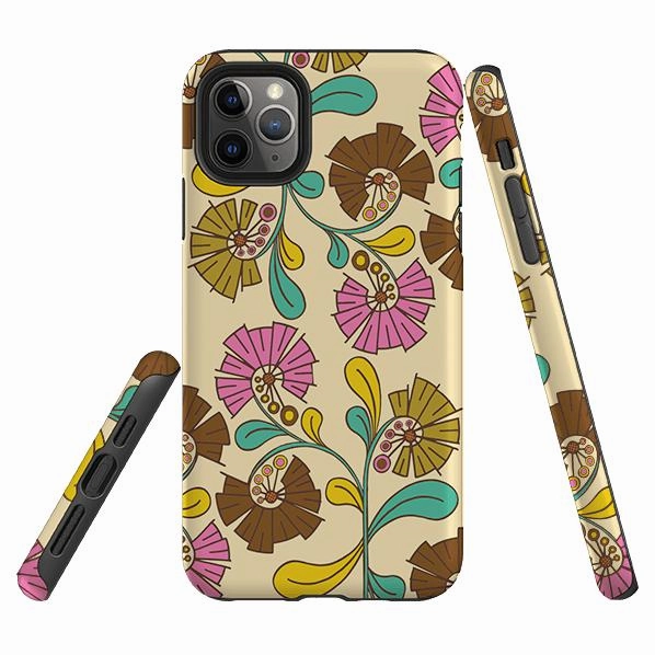 iPhone Tough Case - Fan Flower By Amelia Bowman Drop Shield Grip Control