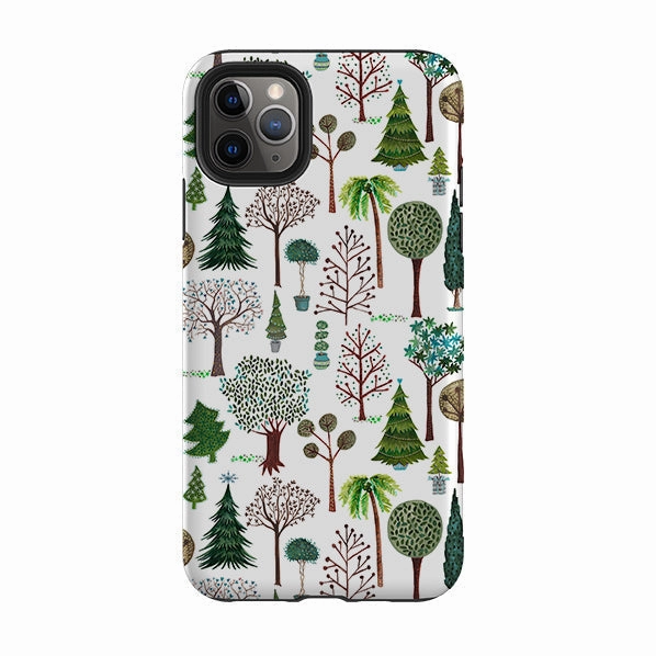 Protective Build Texture iPhone Tough Case - Xmas Trees By Caroline Bonne Muller