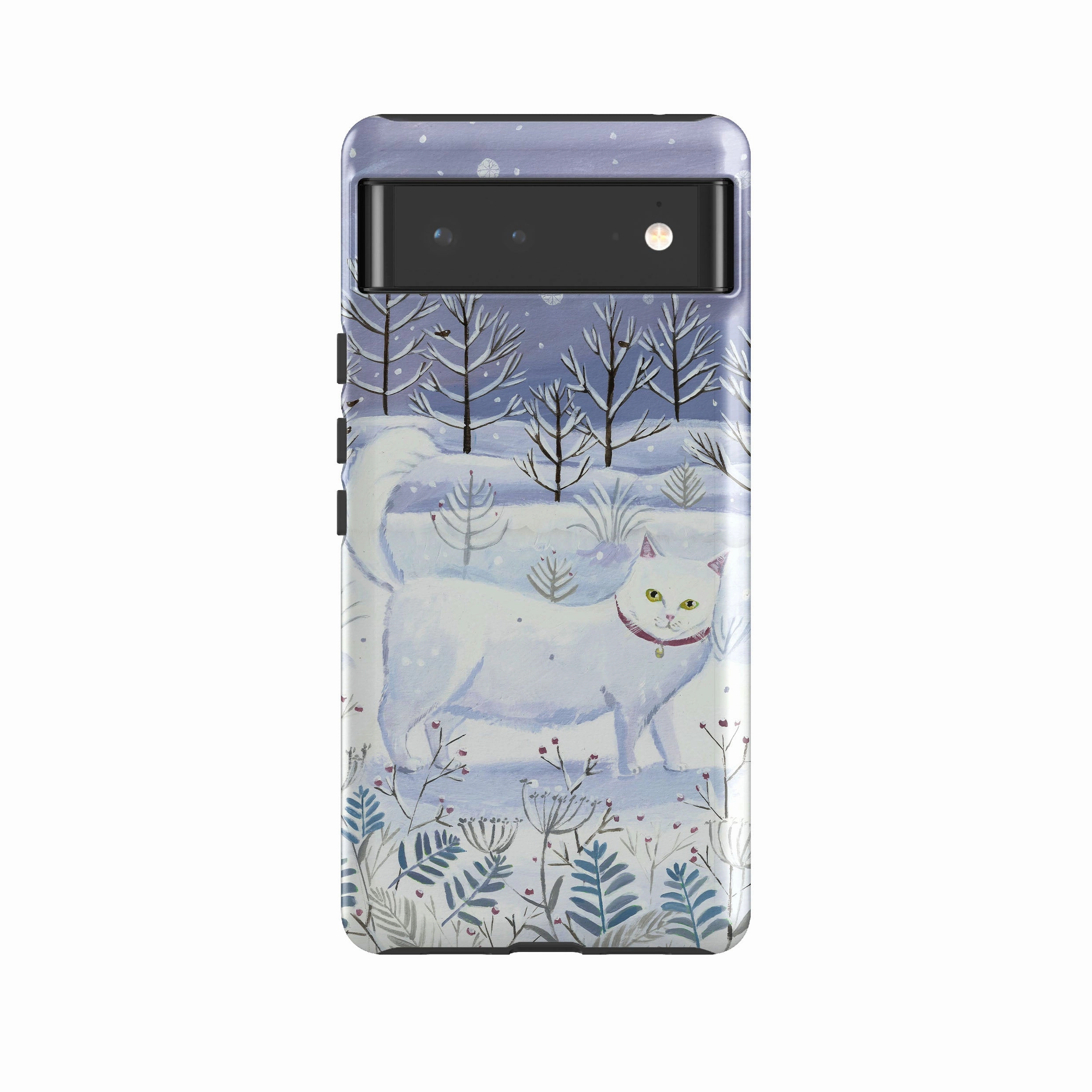 Google Tough Case -  White Cat By Mary Stubberfield Durable Protection Layer