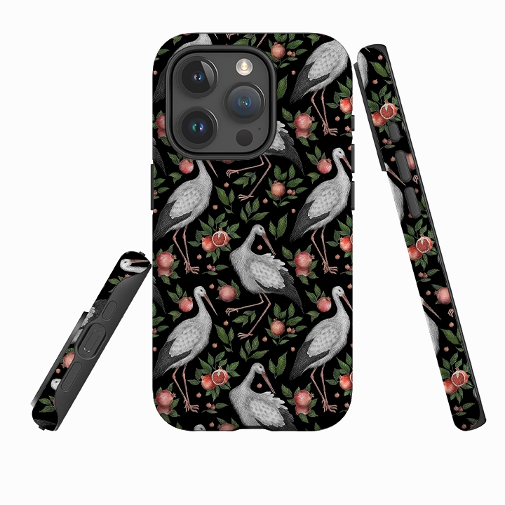 iPhone Tough Case - Stork Pattern By Catherine Rowe Soft Edging Polished Touch