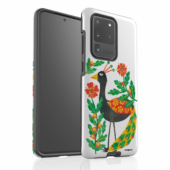 Slim Design Samsung Tough Case - Folk Floral Peahen By Tracey English
