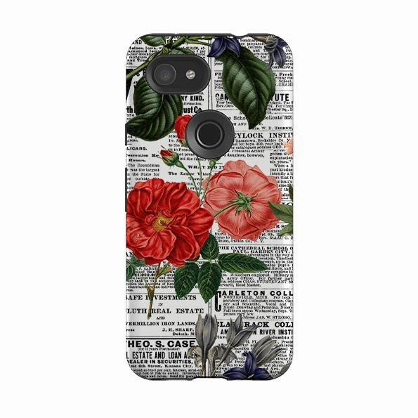 Google Tough Case -  Floral Newsprint Soft Surface