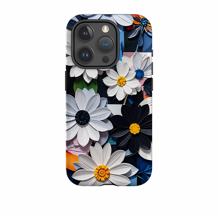 Smooth Look Matte Pattern Layer iPhone Tough Case - Summer Daisies
