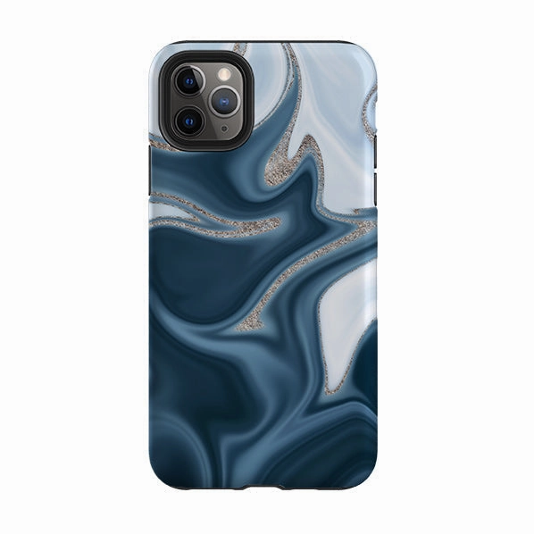 iPhone Tough Case - Blue Ice (case does not glitter) Comfort Feel Non Slip Surface
