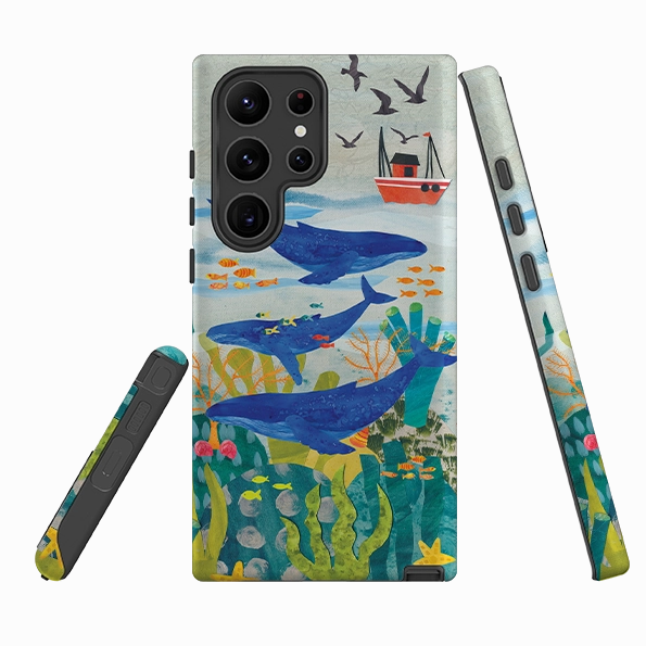 Durable Build Smooth Pattern Design Samsung Tough  Case - Whale Watching By Tracey English
