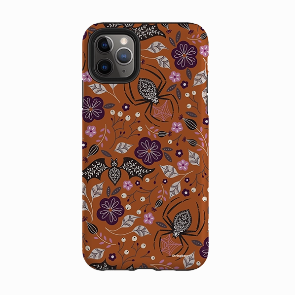 iPhone Tough Case - SpiderBat Orange By Jenny Zemanek Outdoor Adventure Minimal Aesthetic