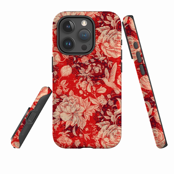 Durable Look iPhone Tough Case - Red Peonies