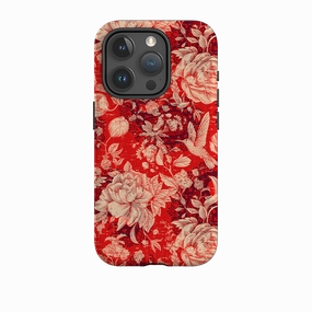 iPhone Tough Case - Red Peonies Matte Protection